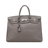 エルメス バーキン40 ハンドバッグ エタン グレー シルバー金具 トゴ レディース HERMES 【中古】